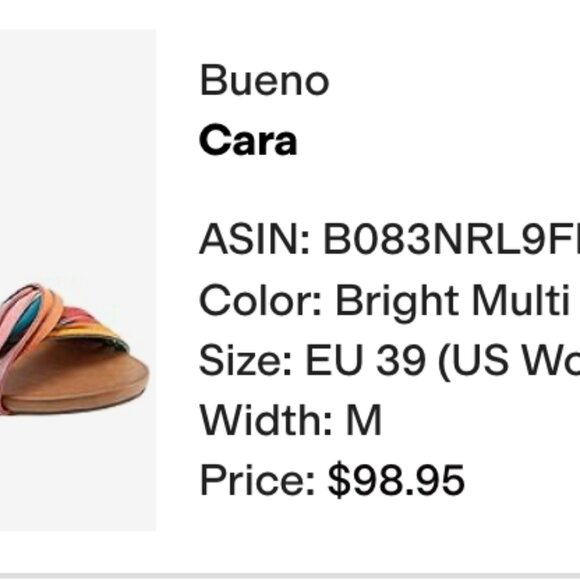 Bueno Cara Colorful/ Multicolor Leather Sandals Sz 39 (8.5 US) NWT - Picture 10 of 10